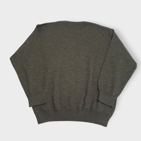 Vintage Norm Thompson 3D Knit Wool Blend  Sweater Grey Sz XL Grandpa 90s Cosby - Picture 6 of 13